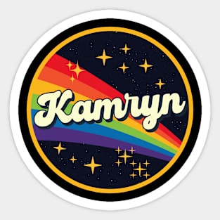 Kamryn // Rainbow In Space Vintage Style Sticker